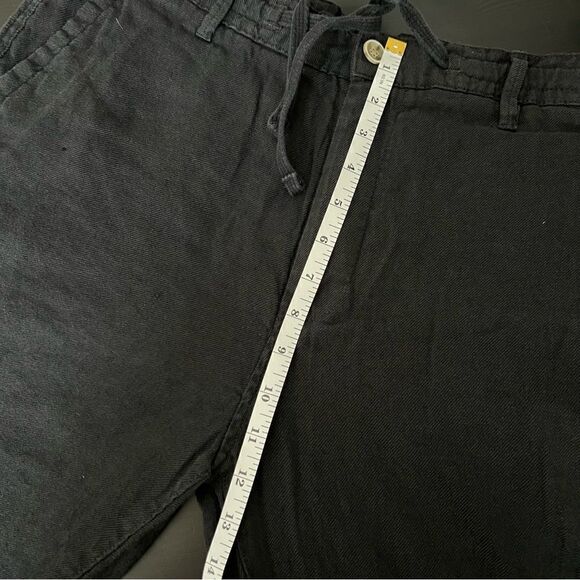 Zara Pants Womens Size 34 Black High Rise Tapered Linen Blend Relaxed Fit Pocket - Picture 13 of 15